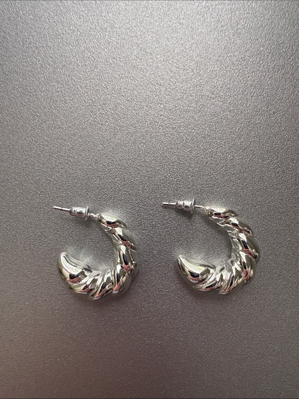 Twisted Silver Hoop Earrings - Women Jewelry